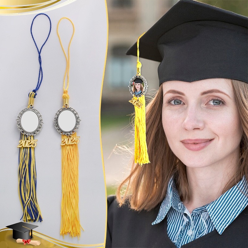 Graduation Photo Cap Tassel Charm Sublimation Blanks