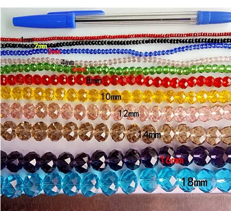 Crystal Rondelle Beads 2mm 3mm 4mm 6mm 8mm 10mm 12mm Glass Faceted Roun