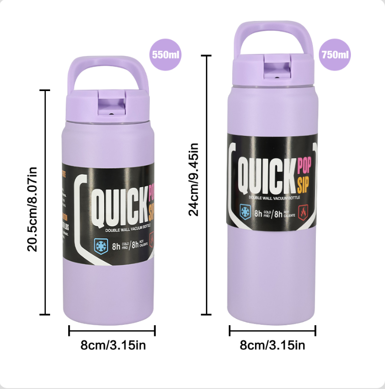 17oz / 25oz Stainless Steel Insulated Bottles With Handle