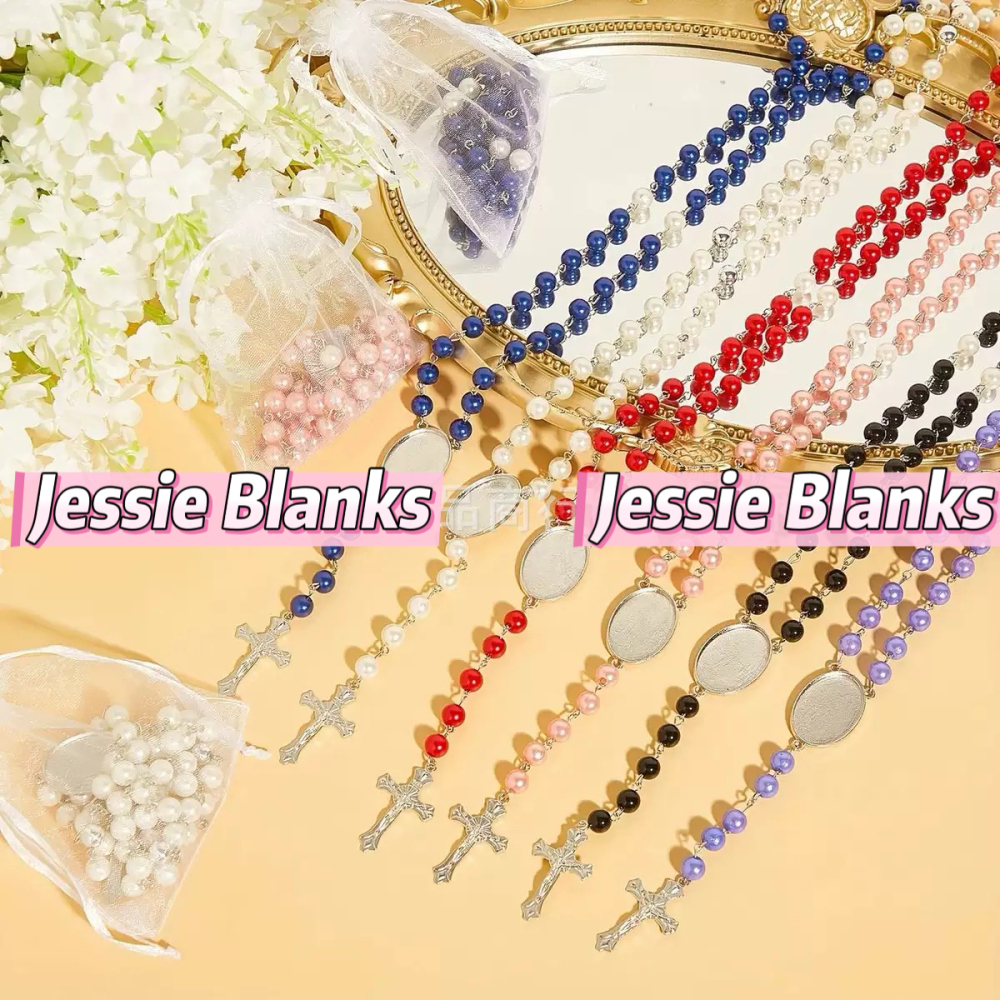 Sublimation Blank Rosary Prayer Beads Heat Transfer Rosary Necklace