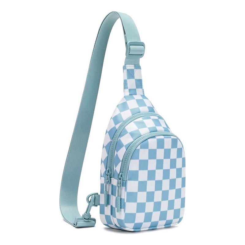 Checkered Sling Bag for Women Small Backpack Crossbody Chest Purse