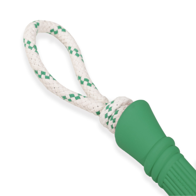 Natural Rubber Bone Rope Toy - Green - S