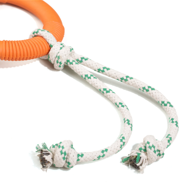 Natural Rubber Hoop Rope Toy - Orange - S