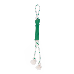 Natural Rubber Bone Rope Toy - Green - S