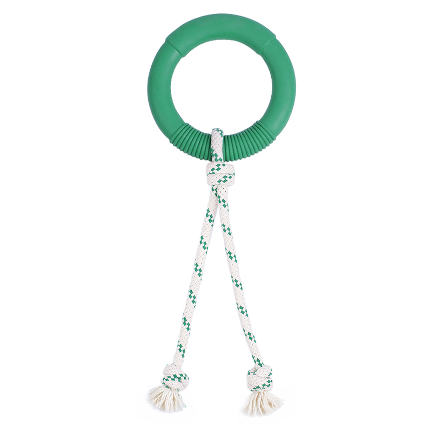 Natural Rubber Hoop Rope Toy - Green - S