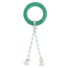 Natural Rubber Hoop Rope Toy - Green - S