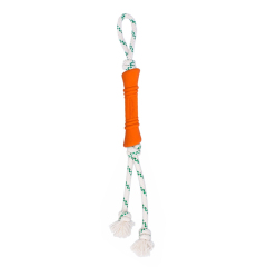 Natural Rubber Bone Rope Toy - Orange - S