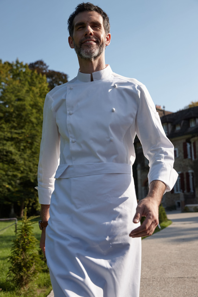 Gutenbery Chef Coat-Double Row of Cloth Covered Buttons # 2978M