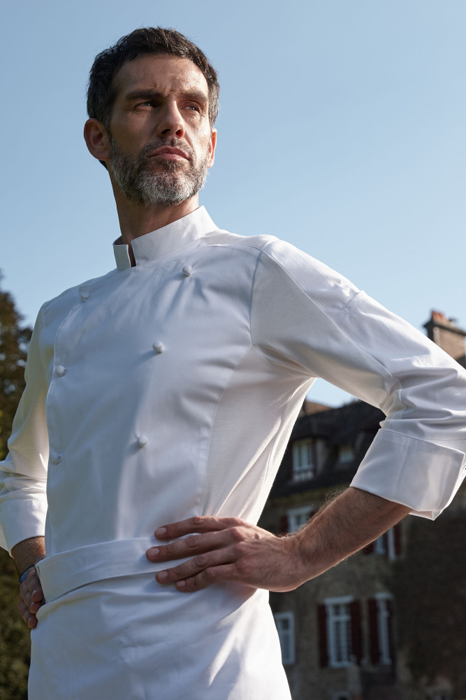 Gutenbery Chef Coat-Double Row of Cloth Covered Buttons # 2978M