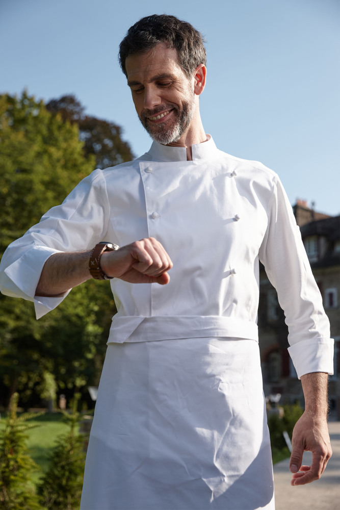 Gutenbery Chef Coat-Double Row of Cloth Covered Buttons # 2978M