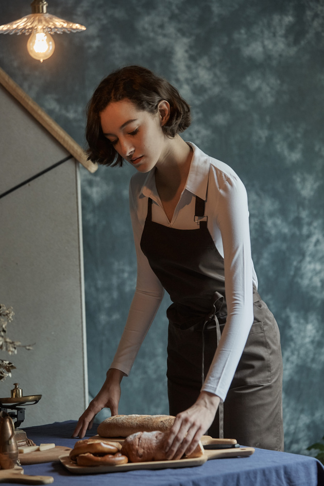 Halter Apron Skirt -The Hem is Not Split - Black - Unisex #443-3
