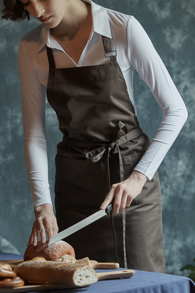 Halter Apron Skirt -The Hem is Not Split - Black - Unisex #443-3