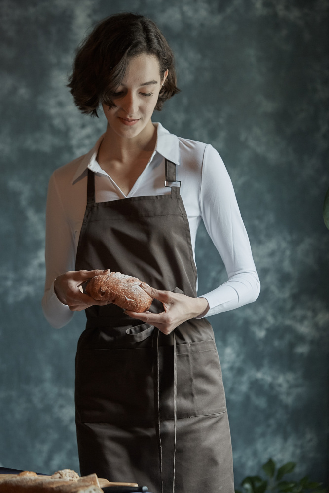 Halter Apron Skirt -The Hem is Not Split - Black - Unisex #443-3