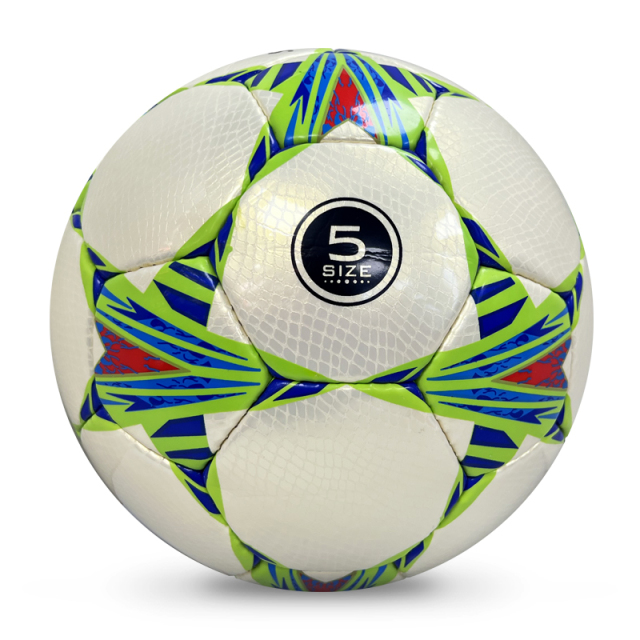 2024 New Fashion Hand-Stitched Football High Quality Customizable Logo Soccer Ball PU Leather Training Rubber for Sports Match,Blue Arc Sports