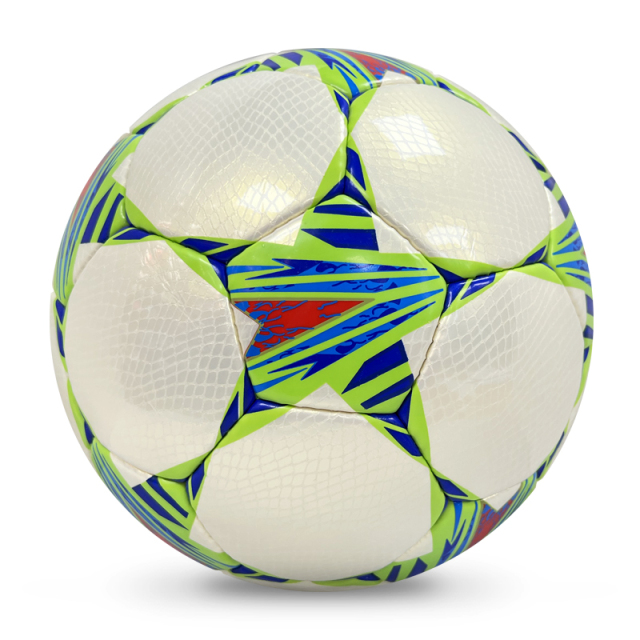 2024 New Fashion Hand-Stitched Football High Quality Customizable Logo Soccer Ball PU Leather Training Rubber for Sports Match,Blue Arc Sports