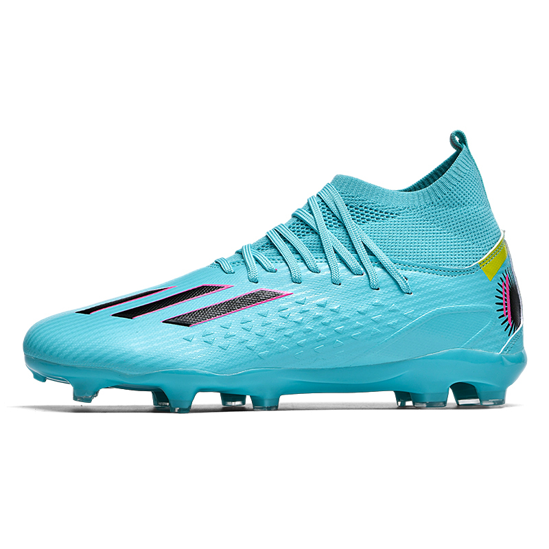Factory New 2024 FG Soccer Shoes for Men High Quality Football Cleats for Football and Futsal with Rubber and PU Insole,Blue Arc Sports
