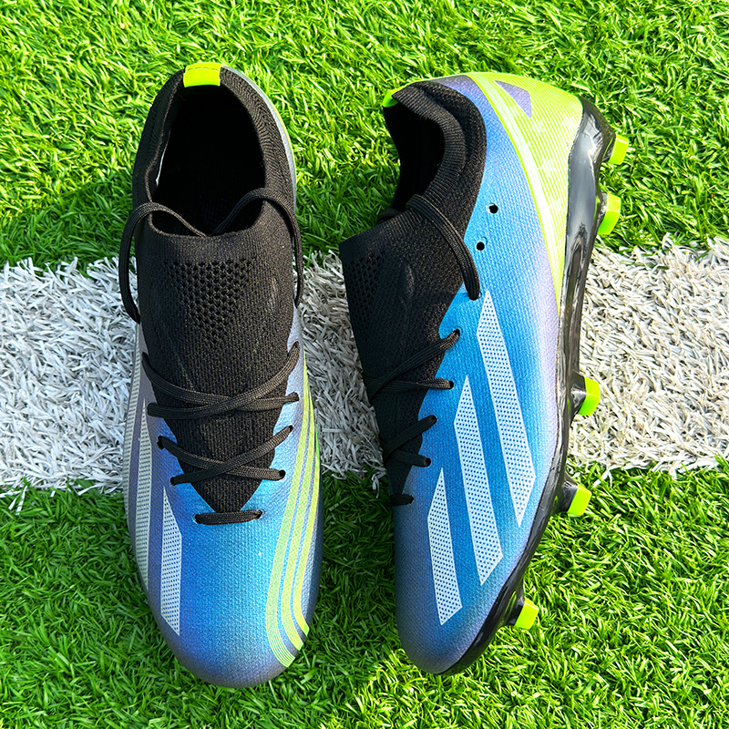 Factory New 2024 FG Soccer Shoes for Men High Quality Football Cleats for Football and Futsal with Rubber and PU Insole,Blue Arc Sports