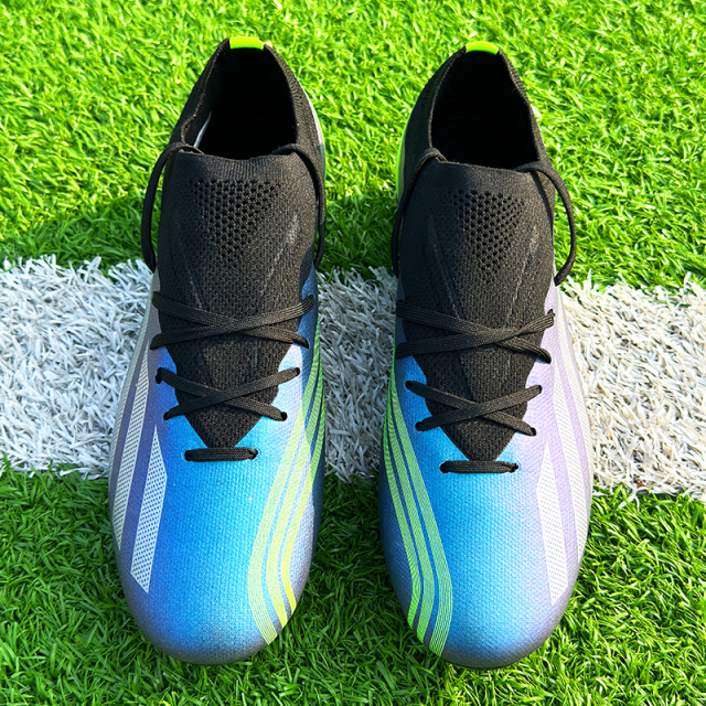 Factory New 2024 FG Soccer Shoes for Men High Quality Football Cleats for Football and Futsal with Rubber and PU Insole,Blue Arc Sports