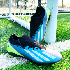 Factory New 2024 FG Soccer Shoes for Men High Quality Football Cleats for Football and Futsal with Rubber and PU Insole,Blue Arc Sports