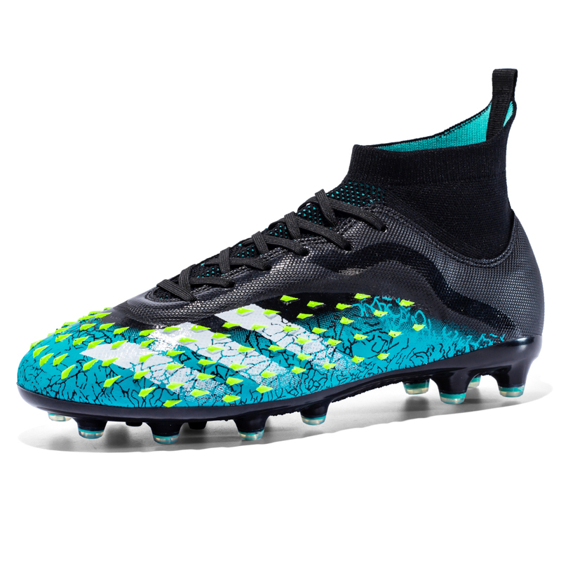 Factory New 2024 FG Soccer Shoes for Men High Quality Football Cleats for Football and Futsal with Rubber and PU Insole,Blue Arc Sports