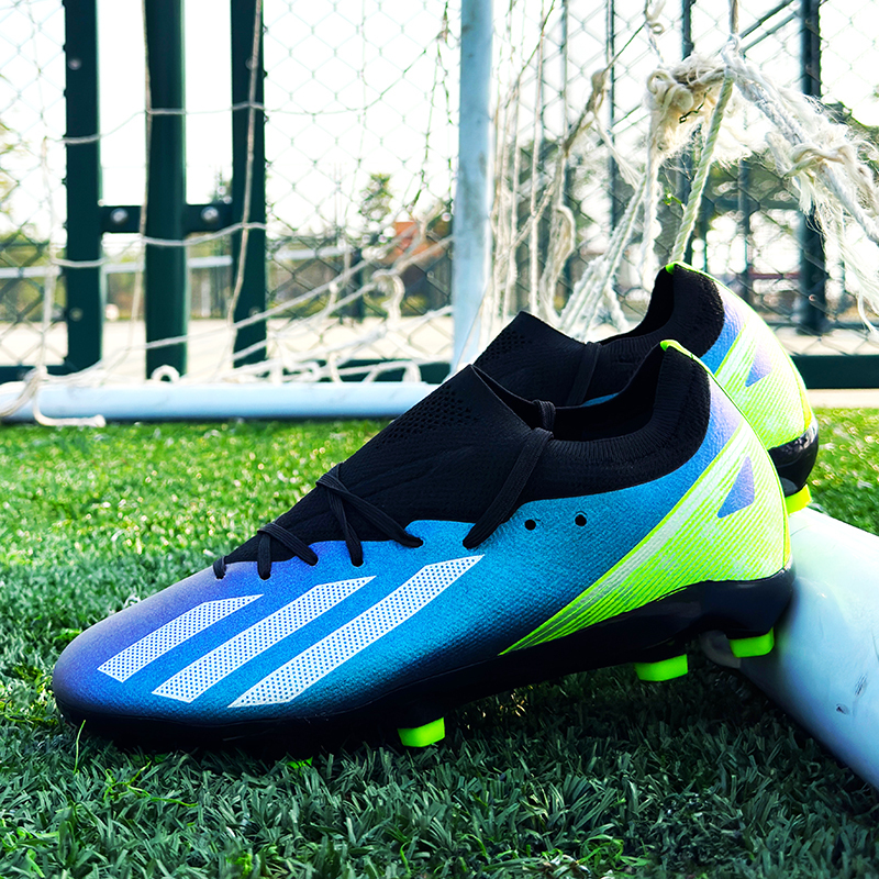 Factory New 2024 FG Soccer Shoes for Men High Quality Football Cleats for Football and Futsal with Rubber and PU Insole,Blue Arc Sports