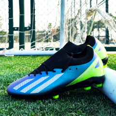 Factory New 2024 FG Soccer Shoes for Men High Quality Football Cleats for Football and Futsal with Rubber and PU Insole,Blue Arc Sports