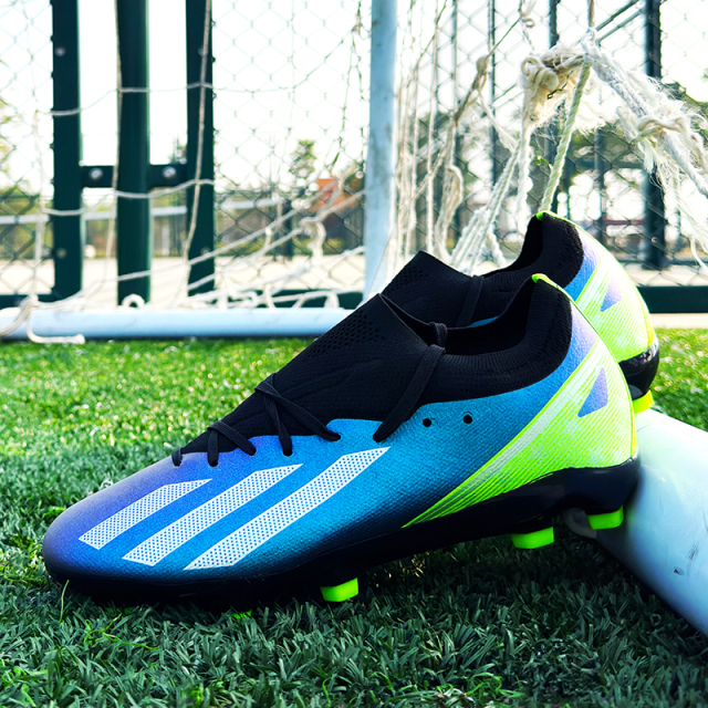 Factory New 2024 FG Soccer Shoes for Men High Quality Football Cleats for Football and Futsal with Rubber and PU Insole,Blue Arc Sports
