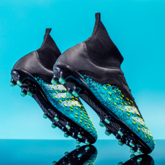 Factory New 2024 FG Soccer Shoes for Men High Quality Football Cleats for Football and Futsal with Rubber and PU Insole,Blue Arc Sports