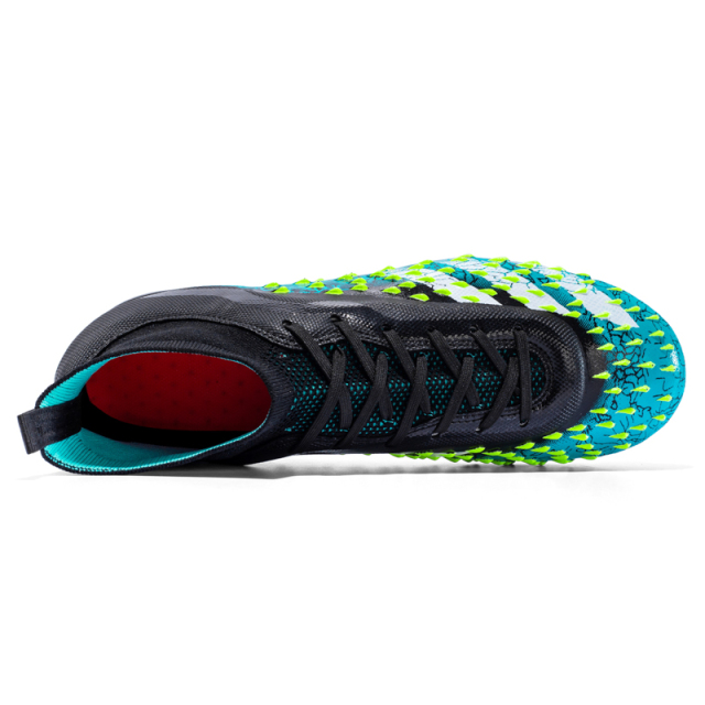 Factory New 2024 FG Soccer Shoes for Men High Quality Football Cleats for Football and Futsal with Rubber and PU Insole,Blue Arc Sports