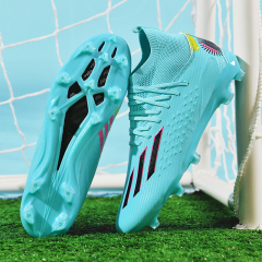 Factory New 2024 FG Soccer Shoes for Men High Quality Football Cleats for Football and Futsal with Rubber and PU Insole,Blue Arc Sports