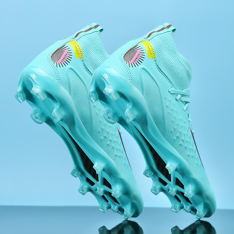 Factory New 2024 FG Soccer Shoes for Men High Quality Football Cleats for Football and Futsal with Rubber and PU Insole,Blue Arc Sports