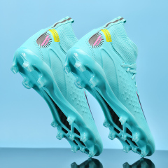 Factory New 2024 FG Soccer Shoes for Men High Quality Football Cleats for Football and Futsal with Rubber and PU Insole,Blue Arc Sports