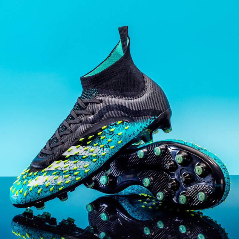 Factory New 2024 FG Soccer Shoes for Men High Quality Football Cleats for Football and Futsal with Rubber and PU Insole,Blue Arc Sports