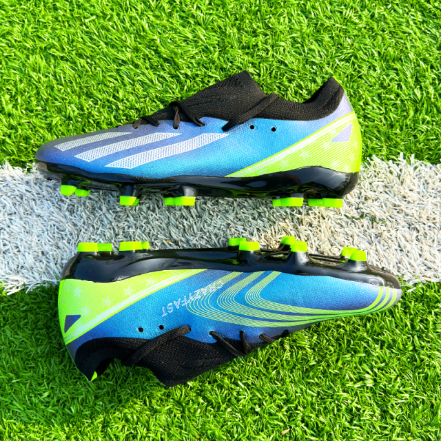 Factory New 2024 FG Soccer Shoes for Men High Quality Football Cleats for Football and Futsal with Rubber and PU Insole,Blue Arc Sports