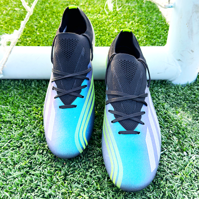 Factory New 2024 FG Soccer Shoes for Men High Quality Football Cleats for Football and Futsal with Rubber and PU Insole,Blue Arc Sports