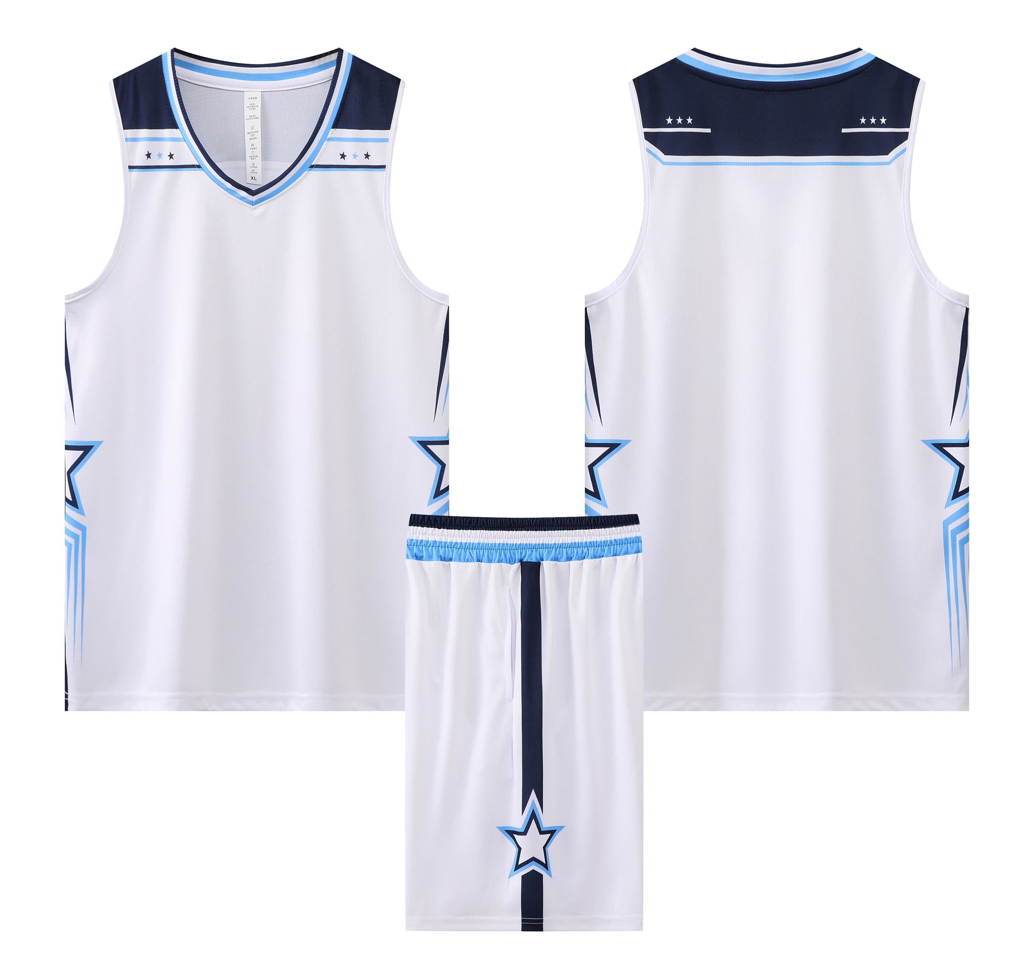 2024 Wholesale High Quality American Basketball Jersey Team Uniform with Hot-Pressed Logo Short Sets for Adults,Blue Arc Sports