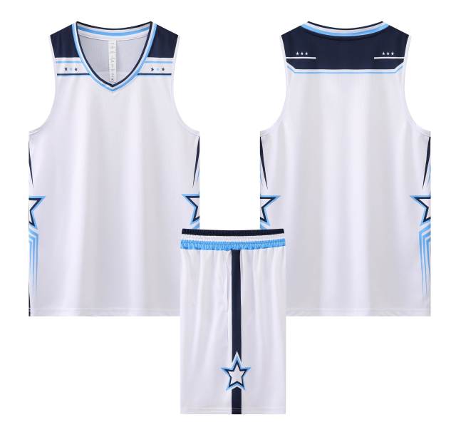 2024 Wholesale High Quality American Basketball Jersey Team Uniform with Hot-Pressed Logo Short Sets for Adults,Blue Arc Sports