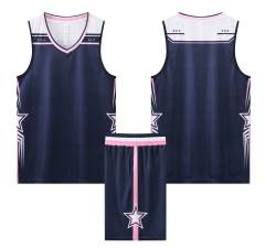 2024 Wholesale High Quality American Basketball Jersey Team Uniform with Hot-Pressed Logo Short Sets for Adults,Blue Arc Sports