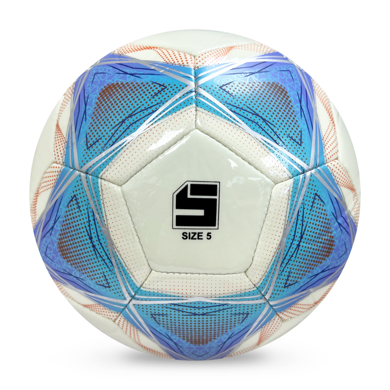 Factory Wholesale High Quality Original Standard Size 5 PU Soccer Ball/ Football for Sports Training and Official Matches,Blue Arc Sport