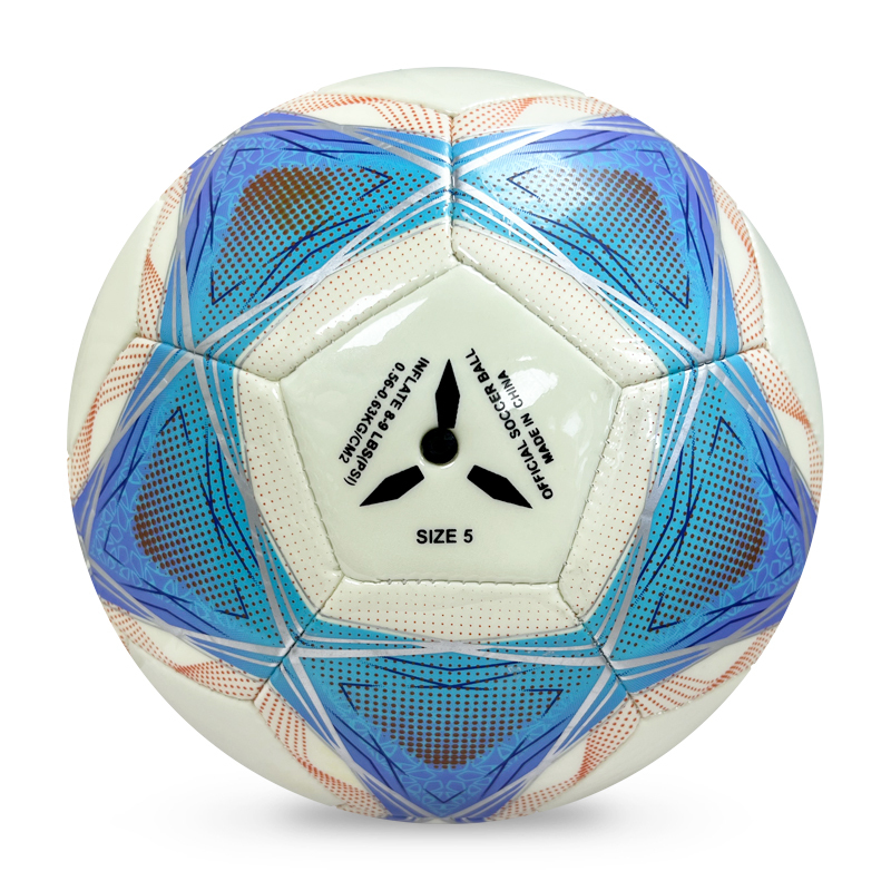 Factory Wholesale High Quality Original Standard Size 5 PU Soccer Ball/ Football for Sports Training and Official Matches,Blue Arc Sport