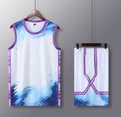 Wholesale 2024 High Quality American Basketball Jersey Team Uniform Polyester Hot Pressed Quick Dry Printed,Blue Arc Sports