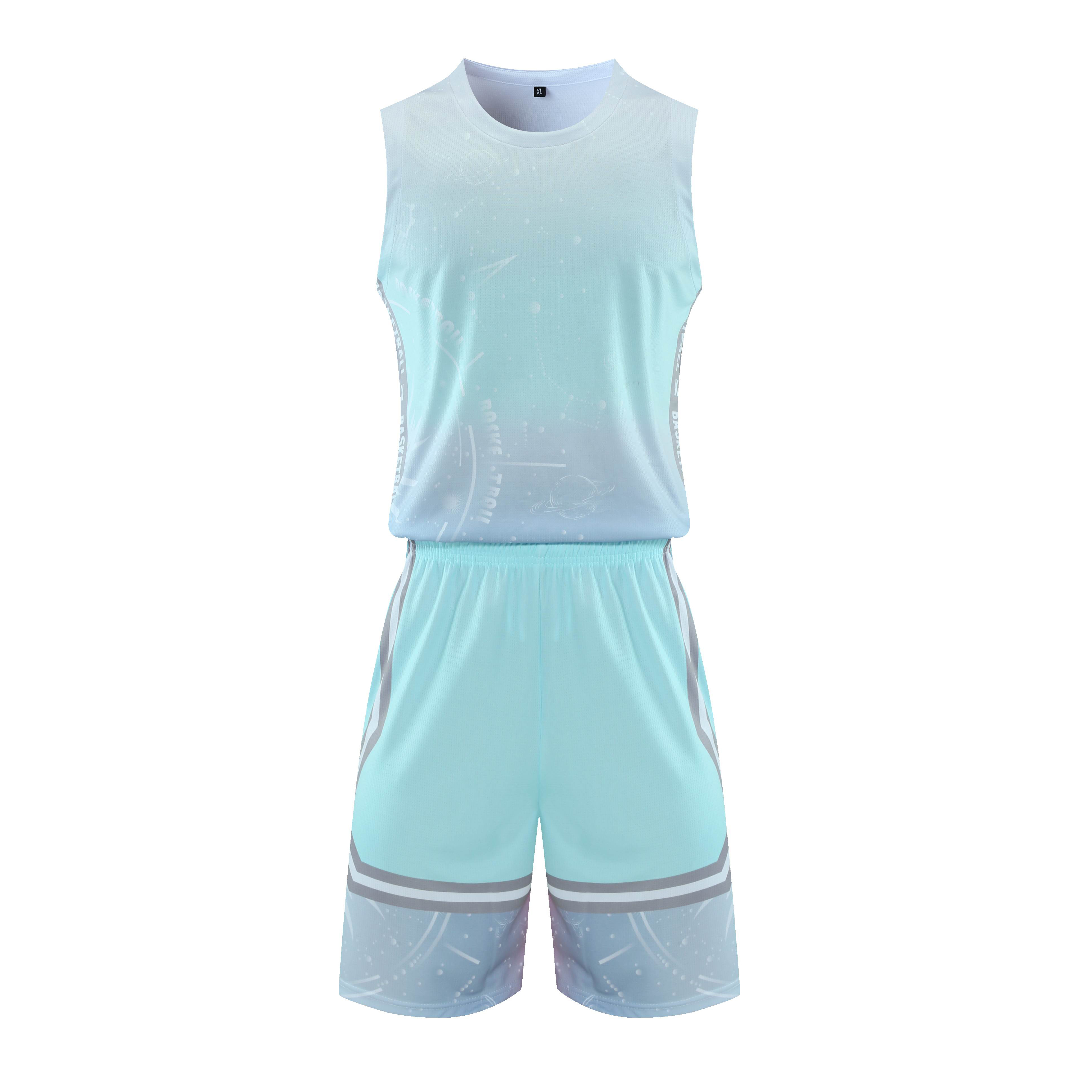 2024 Wholesale High Quality American Basketball Jersey Set Team Uniform with Logo Short Style for Adults Hot Pressed Stitched,Blue Arc Sports