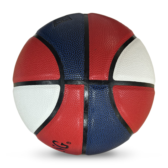 Customized Size 7 Basketball Own Pattern Design Printed Logo Colors Made from Quality Leather with PU Cover for Training,Blue Arc Sports