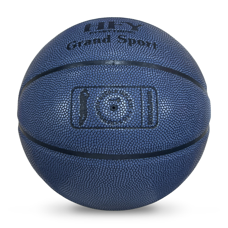 Customized Size 7 Basketball PU Covered Leather Ball with Own Pattern Design and Logo Colors for Training,Blue Arc Sport