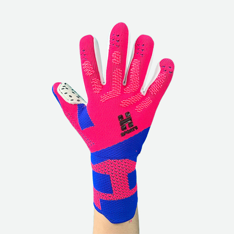 Best-Goalkeeper Professional Latex Football Gloves Breathable Nylon Buckle Anti-Slip Anti-Fall Negative Cut Training Outdoor,Blue Arc Sport
