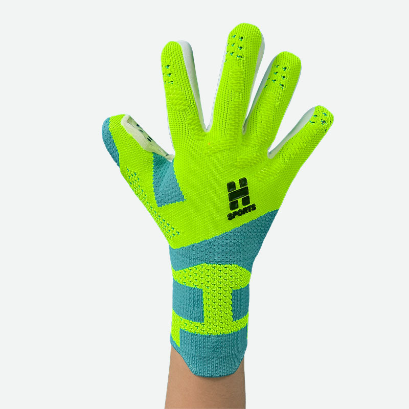 Best-Goalkeeper Professional Latex Football Gloves Breathable Nylon Buckle Anti-Slip Anti-Fall Negative Cut Training Protection,Blue Arc Sport