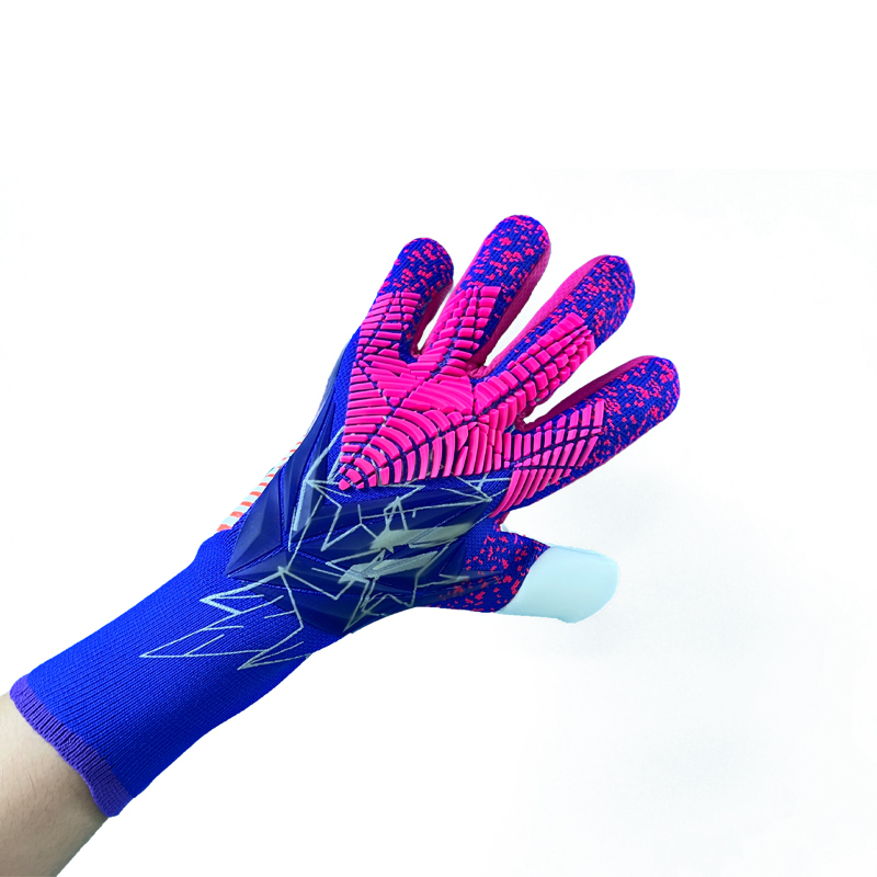 Best-Goalkeeper Professional Latex Football Gloves Breathable Nylon Buckle Anti-Slip Anti-Fall Negative Cut Sports Protection,Blue Arc Sport