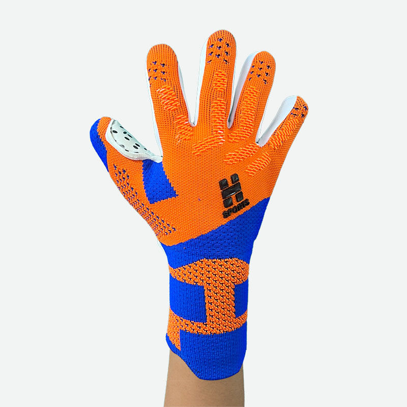 Best-Goalkeeper Professional Latex Sports Football Gloves Breathable Buckle Anti-Slip Anti-Fall Outdoor Use Made Leather Rubber,Blue Arc Sports