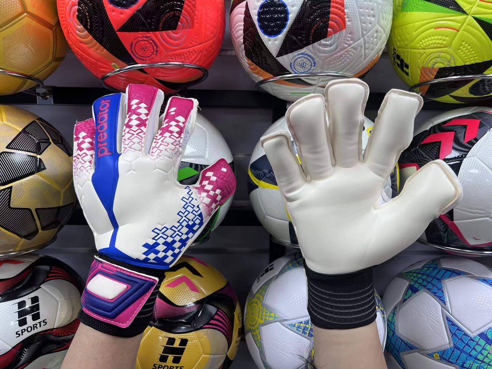 Best-Goalkeeper Professional Latex Football Gloves Breathable Nylon Buckle Anti-Slip Anti-Fall Negative Cut for Outdoor Training,Спортивные мероприятия Blue Arc