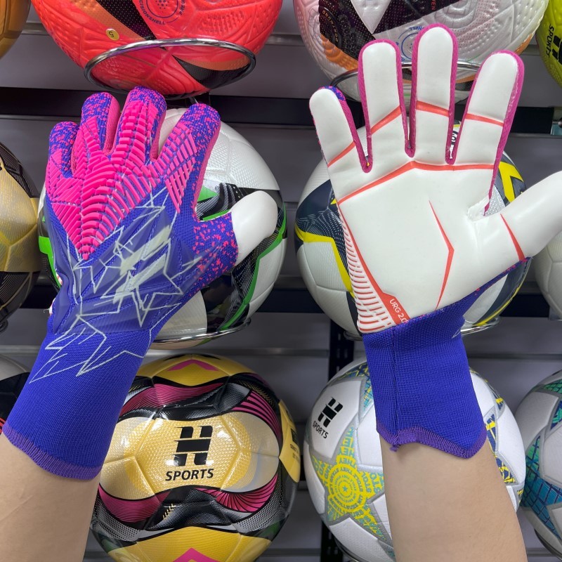 Best-Goalkeeper Professional Latex Football Gloves Breathable Nylon Buckle Anti-Slip Anti-Fall Negative Cut Sports Protection,Blue Arc Sport